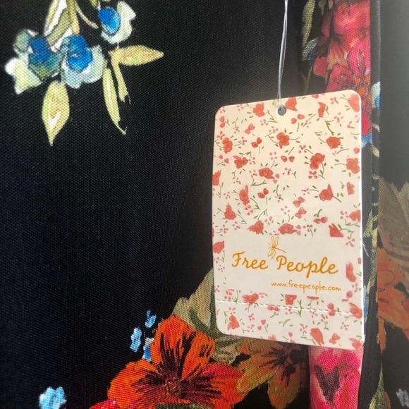 FREE PEOPLE Black 2AM Mini floral dress SZ… - Picture 4 of 4